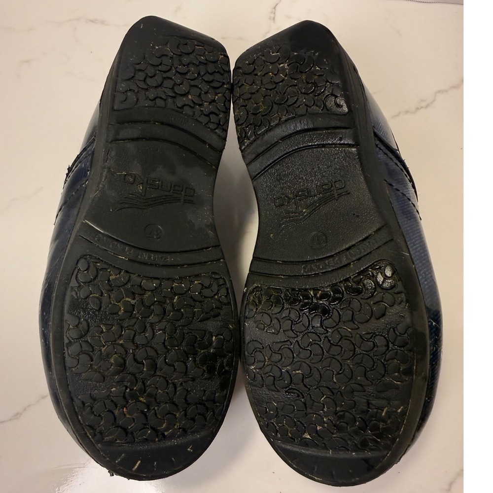 Dansko XP 2.0 Women Blue Denim Patent Leather Clogs Professional Shoes Size 37 - Picture 6 of 6